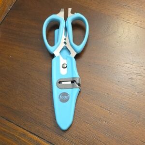 Blue Kitchen Scissors with Sheath Food Network